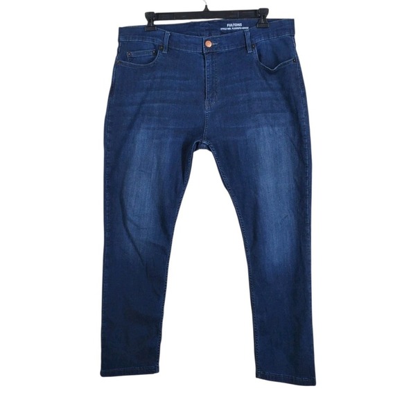Mugsy Blue Jeans Fulton Mens 42x32 Stretch Tapered Dark Wash (39x30) - Picture 1 of 11